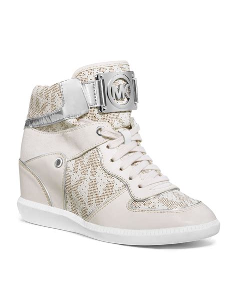 michael kors nikko high top white|Michael Kors sneakers for women.